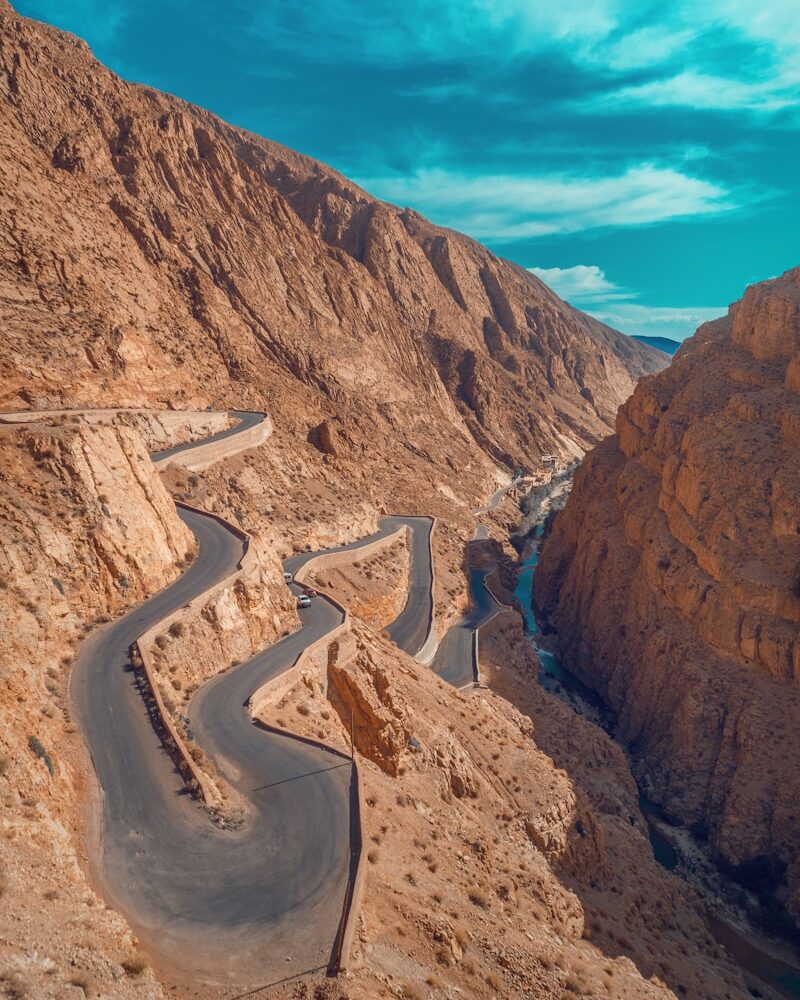 aerial photo of brown mountain