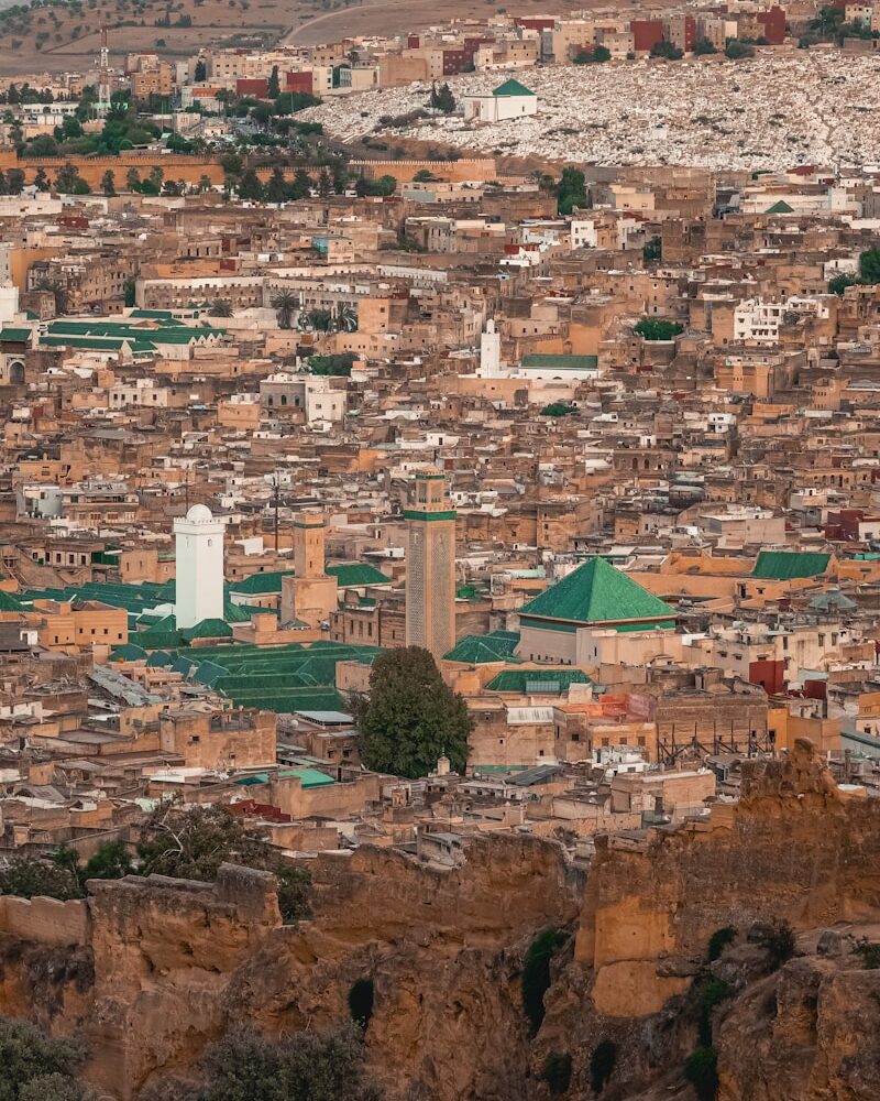 a view of a city from a high point of view