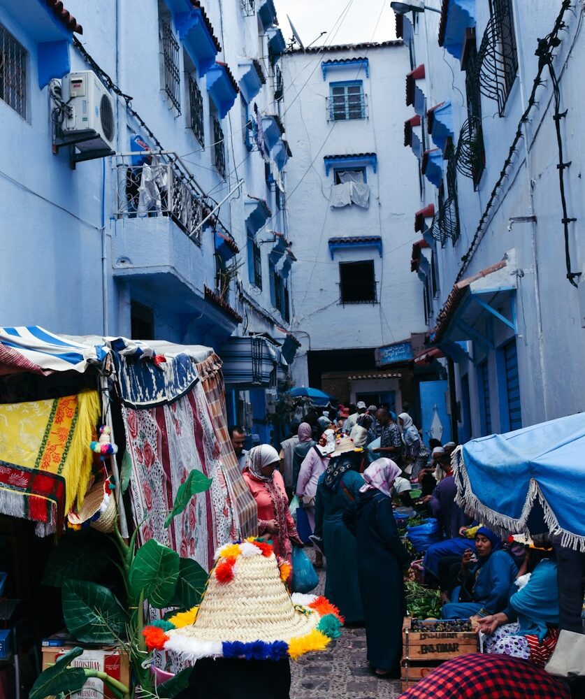 person buying good on street