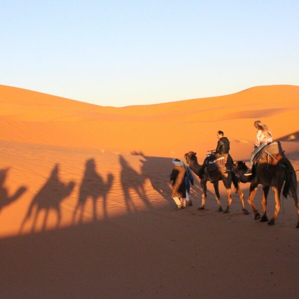 Sahara Desert camel trek in Merzouga on a 14 day Morocco itinerary