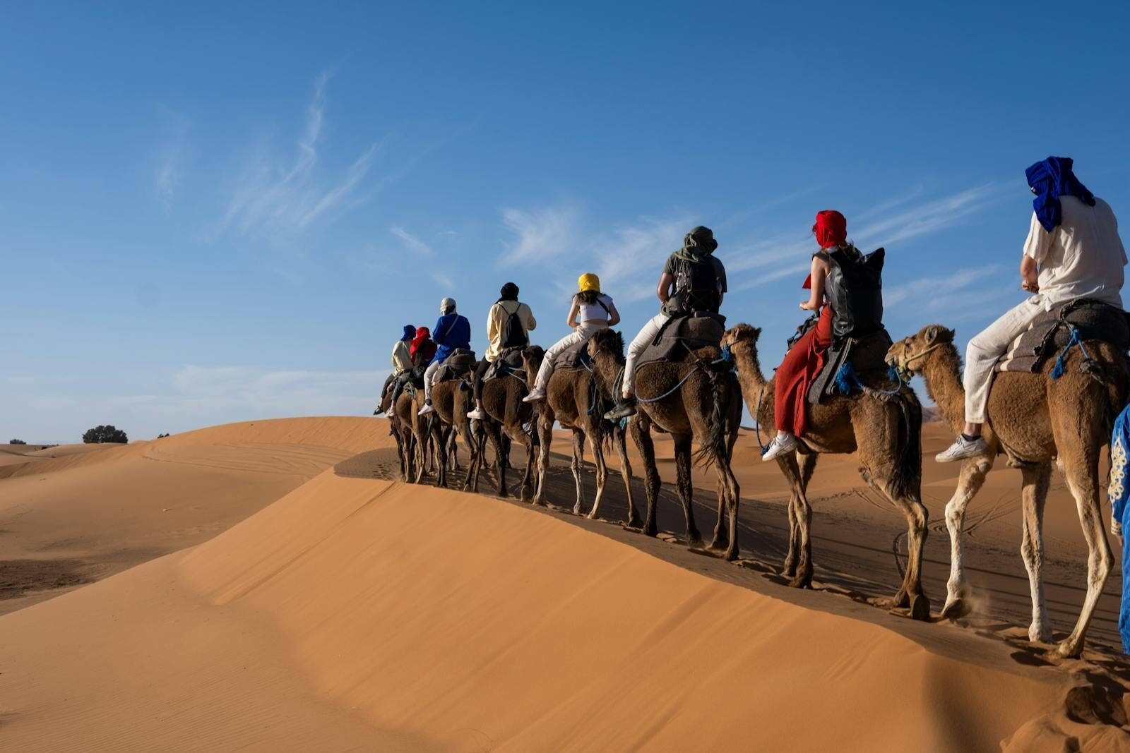 Morocco luxury desert tour camel trekking sunset